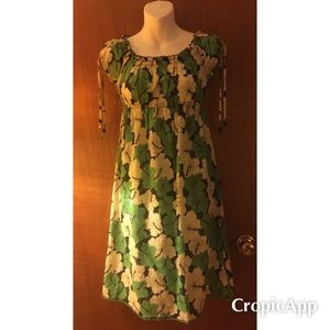JUICY COUTURE FLORAL SMOKED BABYDOLL DRESS.